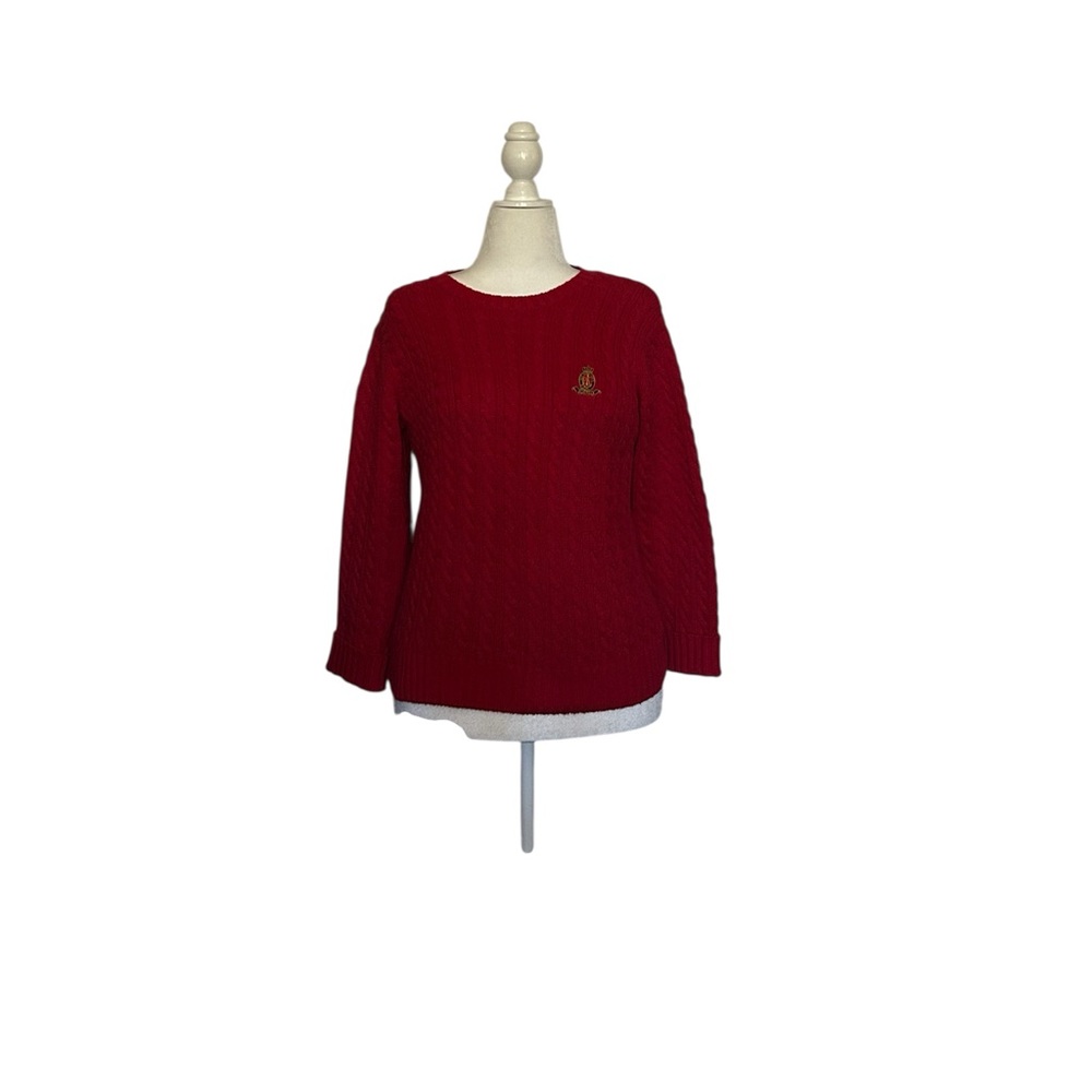 Ralph Lauren red cable knit sweater